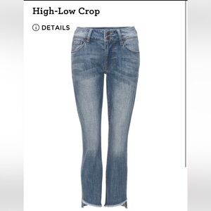 CAbi High-Low Crop Jeans Style #6070, size 14